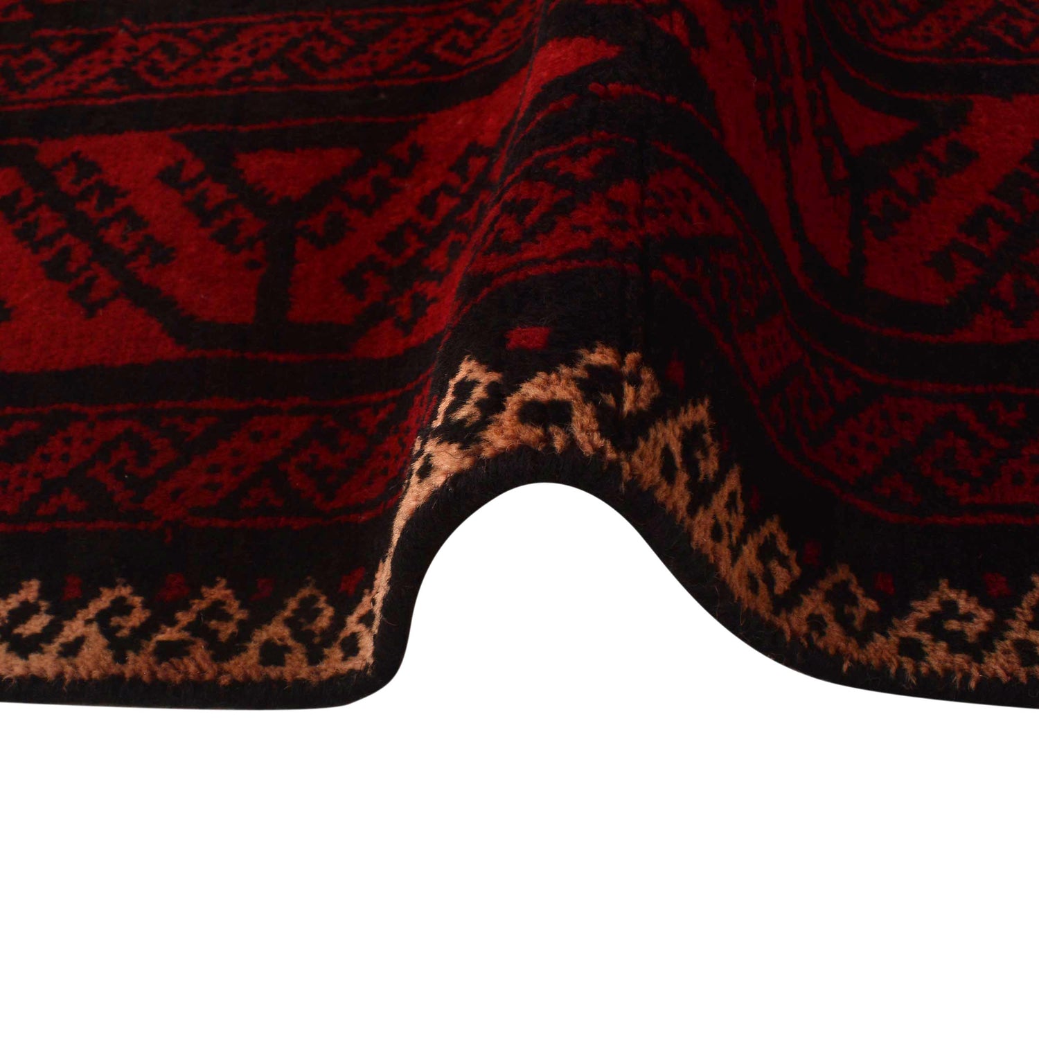 Baluchi Rug Handmade Red Geometric 4x6 ft