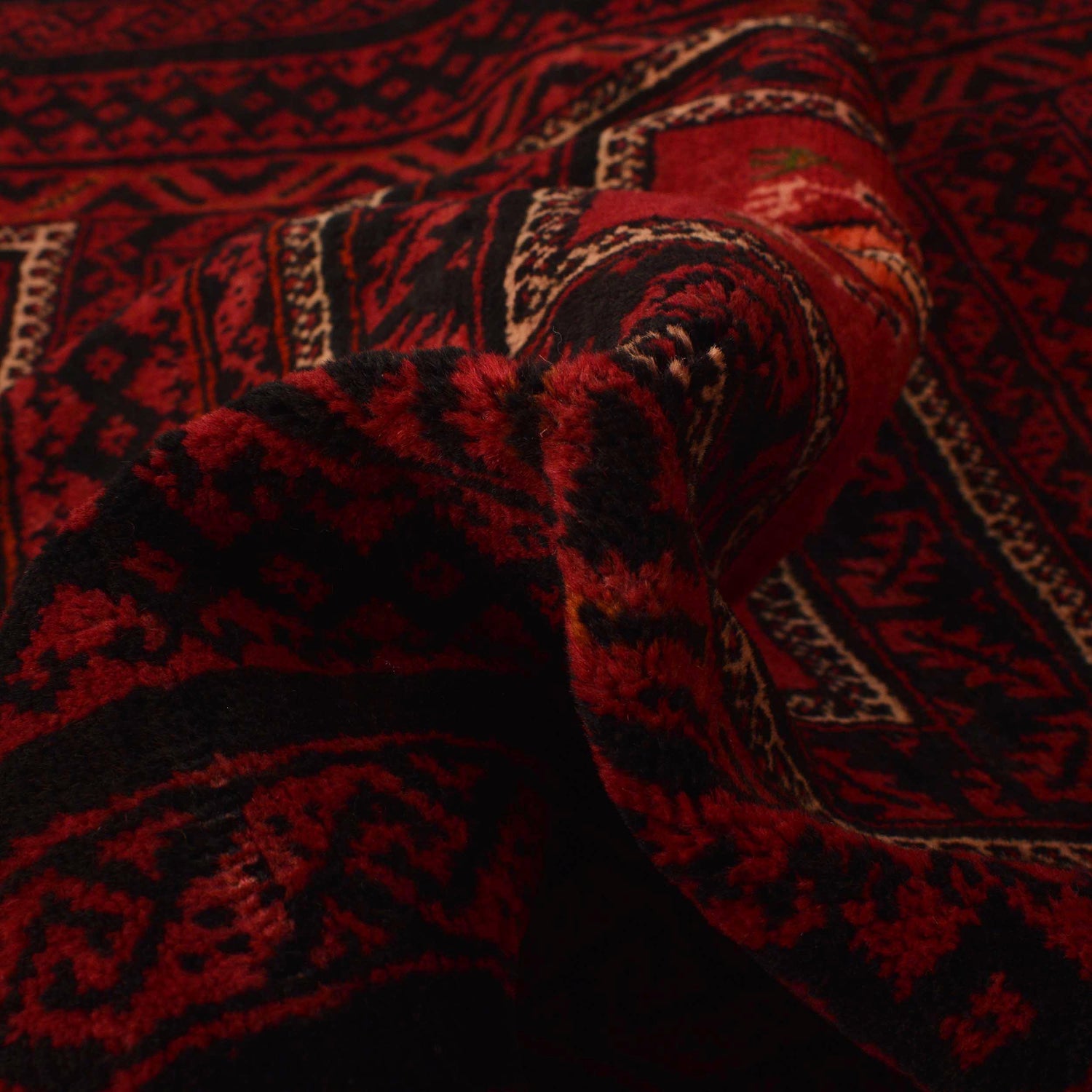 Baluchi Rug Handmade Red Geometric 4x6 ft