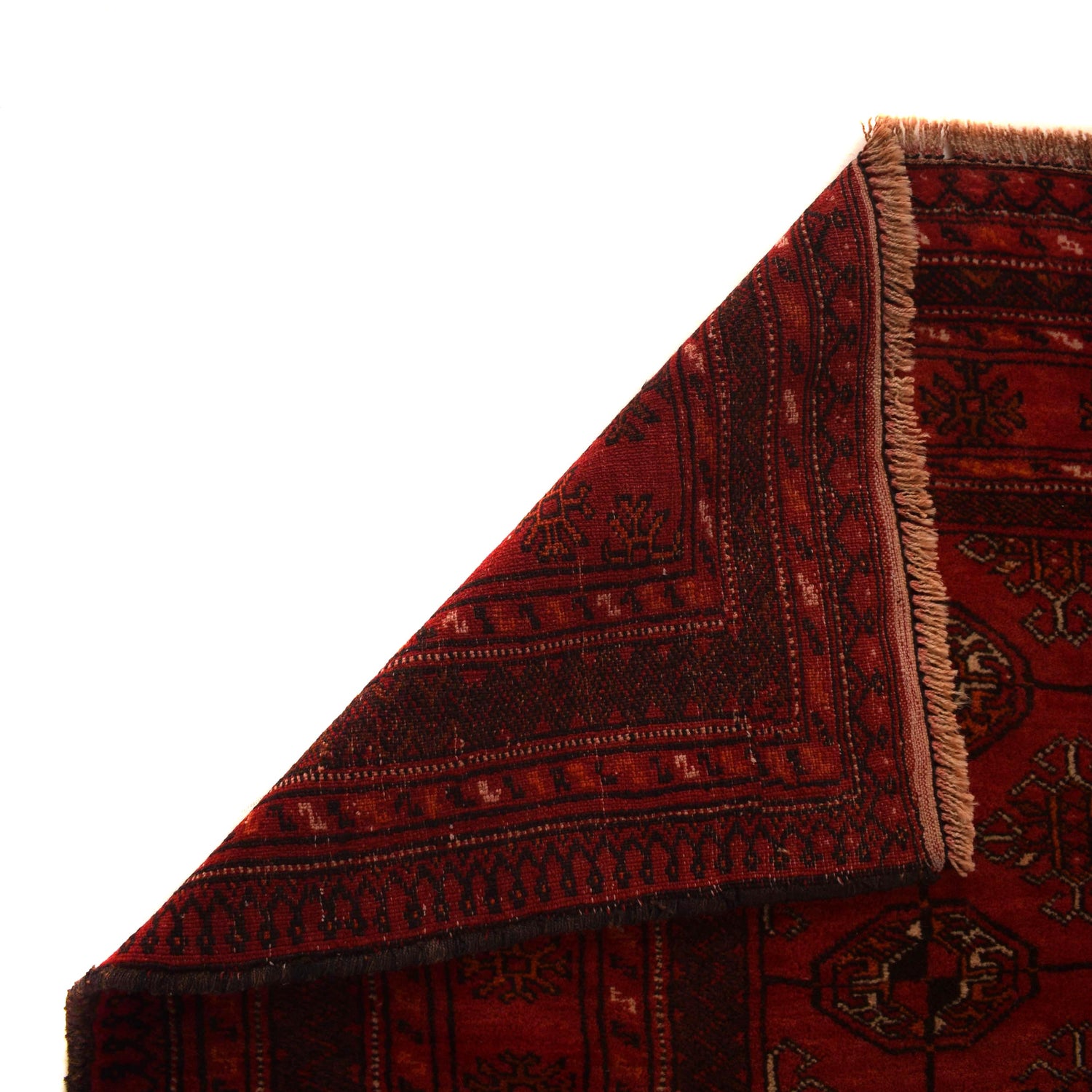 Bokhara Rug Handmade Red Medallion 4x6 ft
