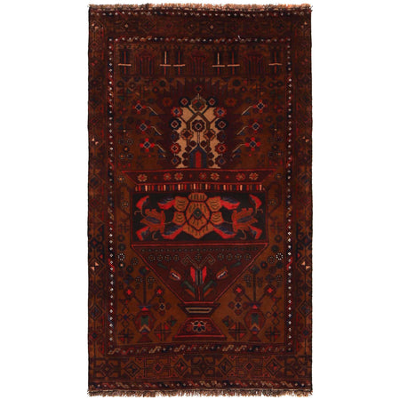 Baluchi Rug Handmade Multi Prayer Design 3x5 ft