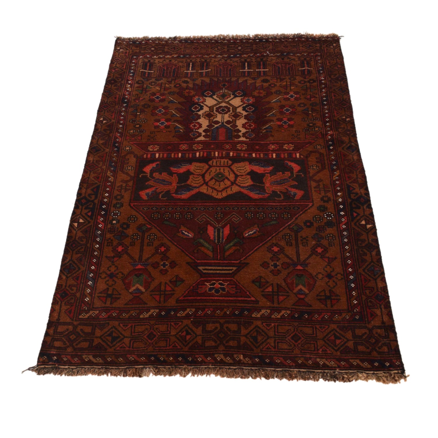 Baluchi Rug Handmade Multi Prayer Design 3x5 ft