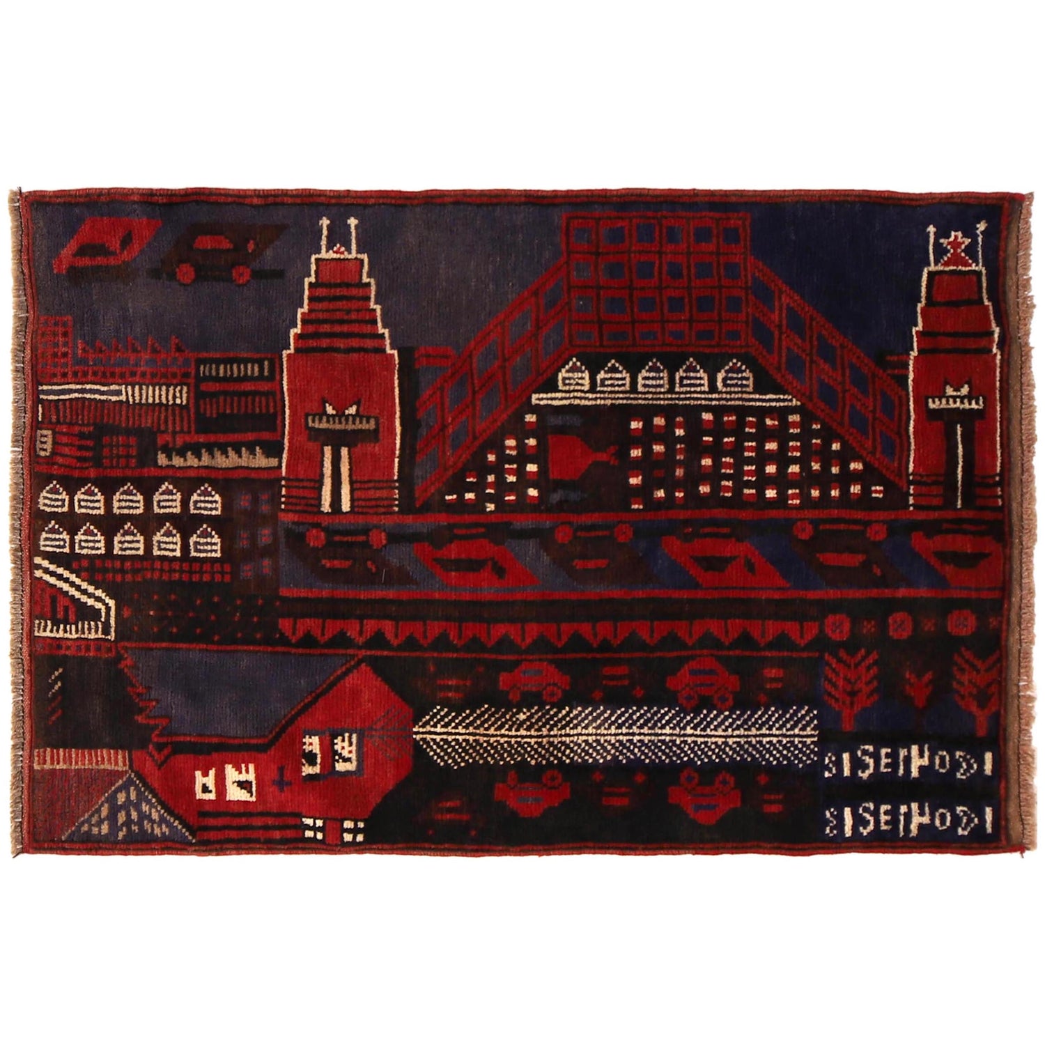 Pictorial Rug Handmade Multi Design