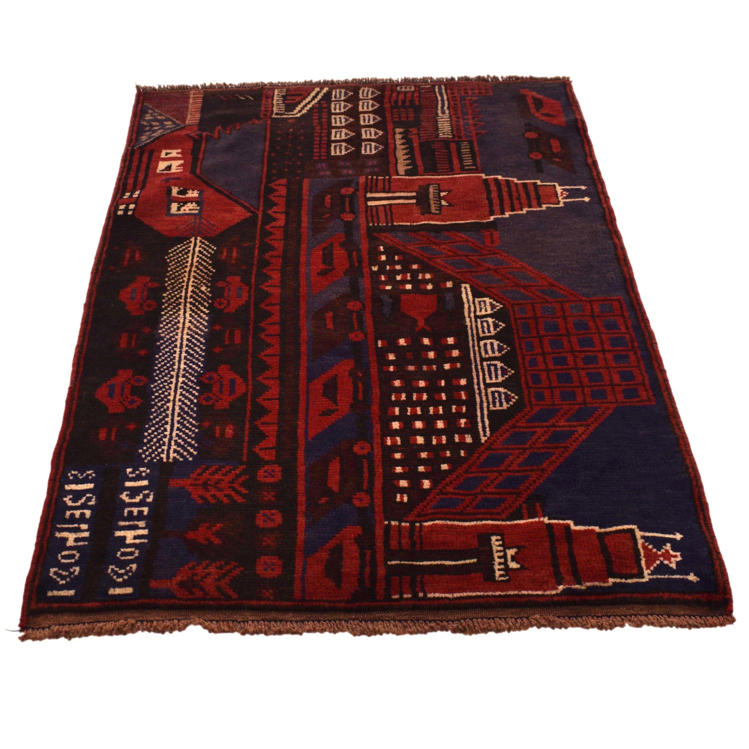 Pictorial Rug Handmade Multi Design