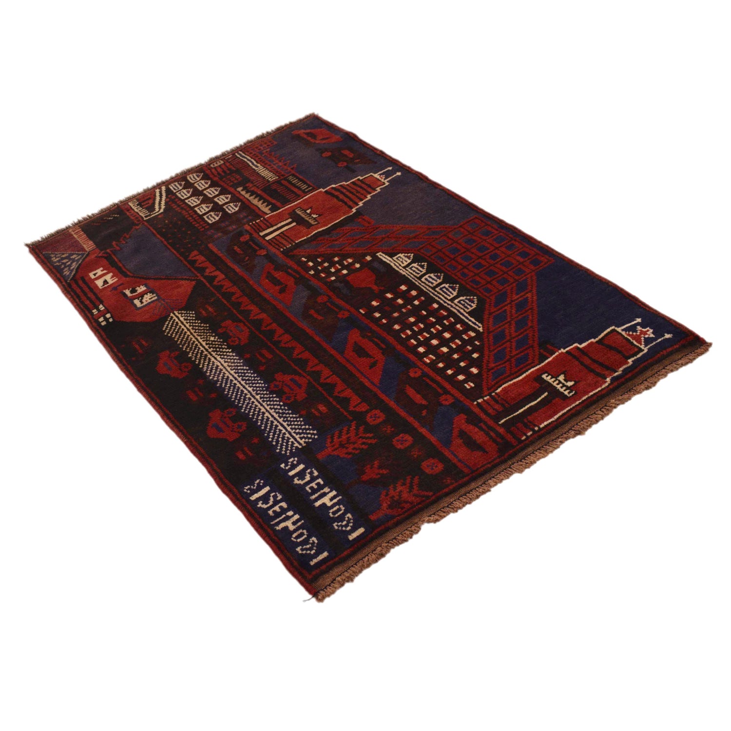 Pictorial Rug Handmade Multi Design