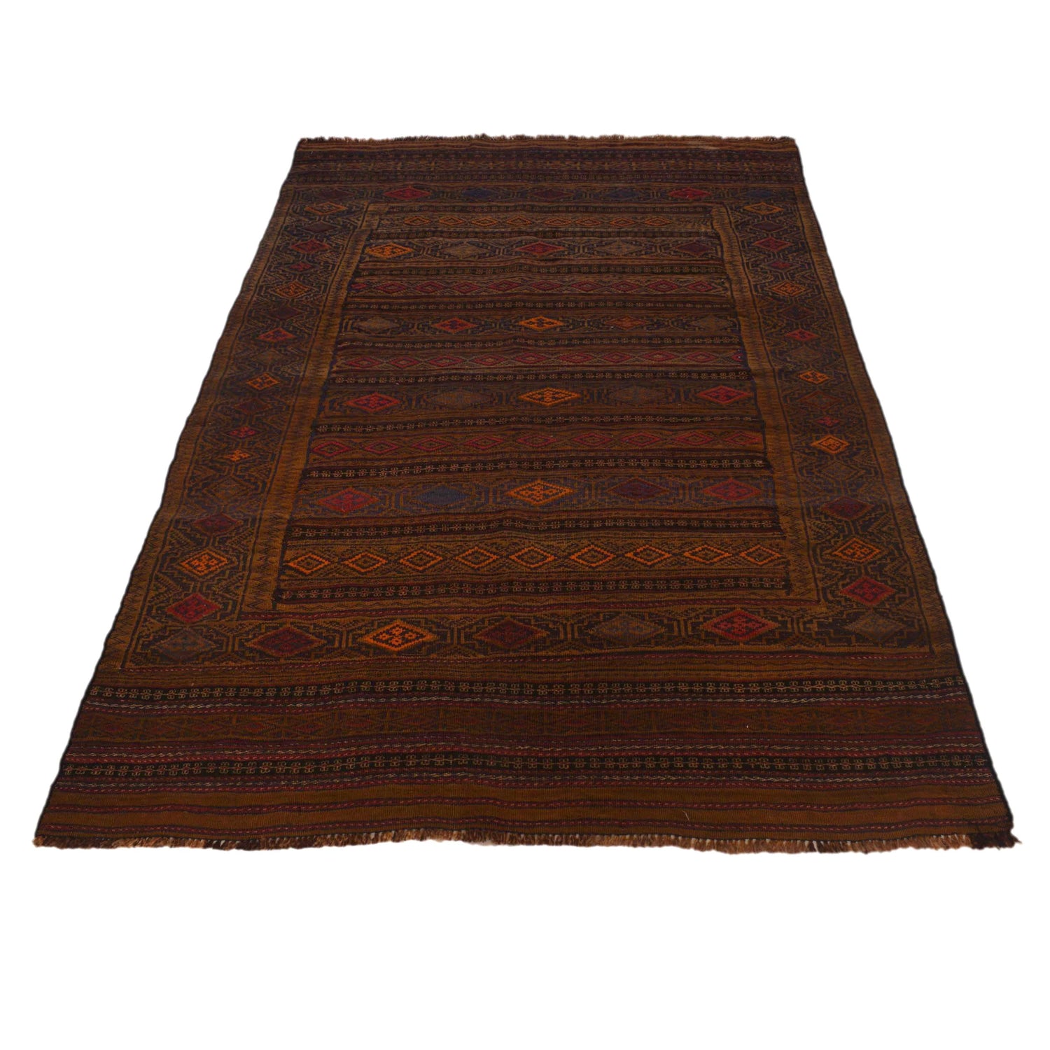 Laghari Kilim Area Rug Handmade Multi Geometric 4x6 ft