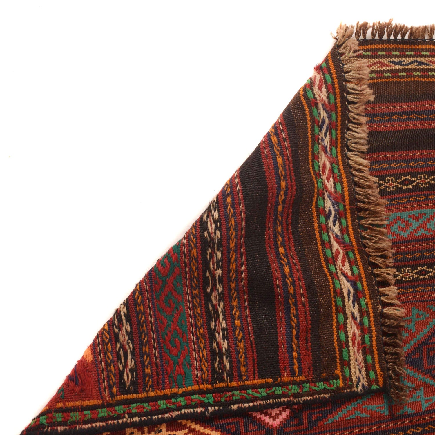 Laghari Kilim Area Rug Handmade Multi Geometric 5x8 ft