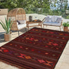 Laghari Kilim Area Rug Handmade Multi Geometric 5x8 ft