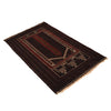 Baluchi Rug Handmade Black Prayer Design 3x5 ft