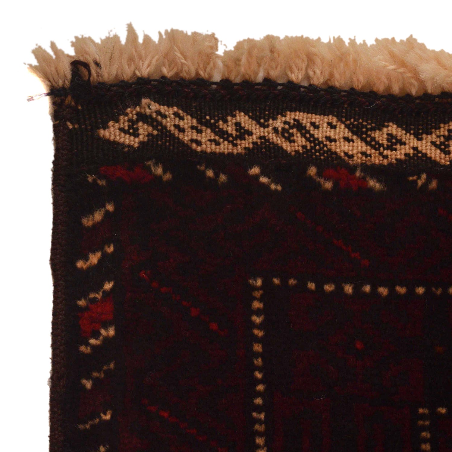 Baluchi Rug Handmade Black Prayer Design 3x5 ft
