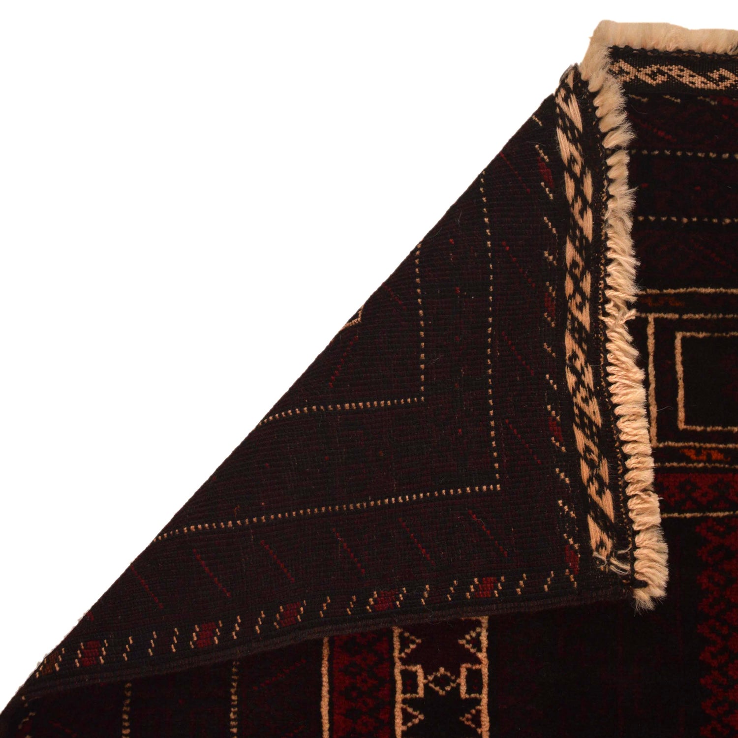 Baluchi Rug Handmade Black Prayer Design 3x5 ft