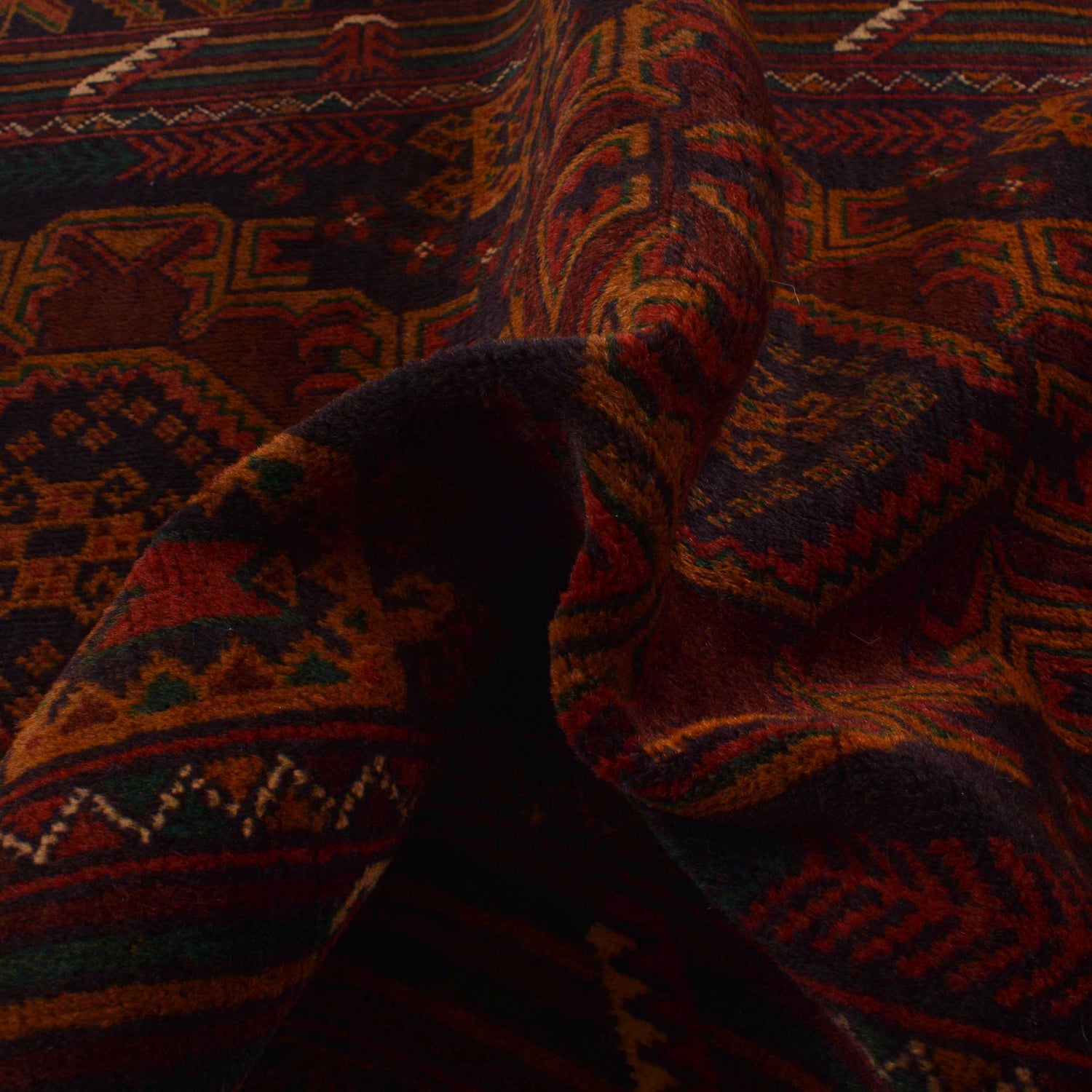 Baluchi Rug Handmade Multi Geometric 4x6 ft