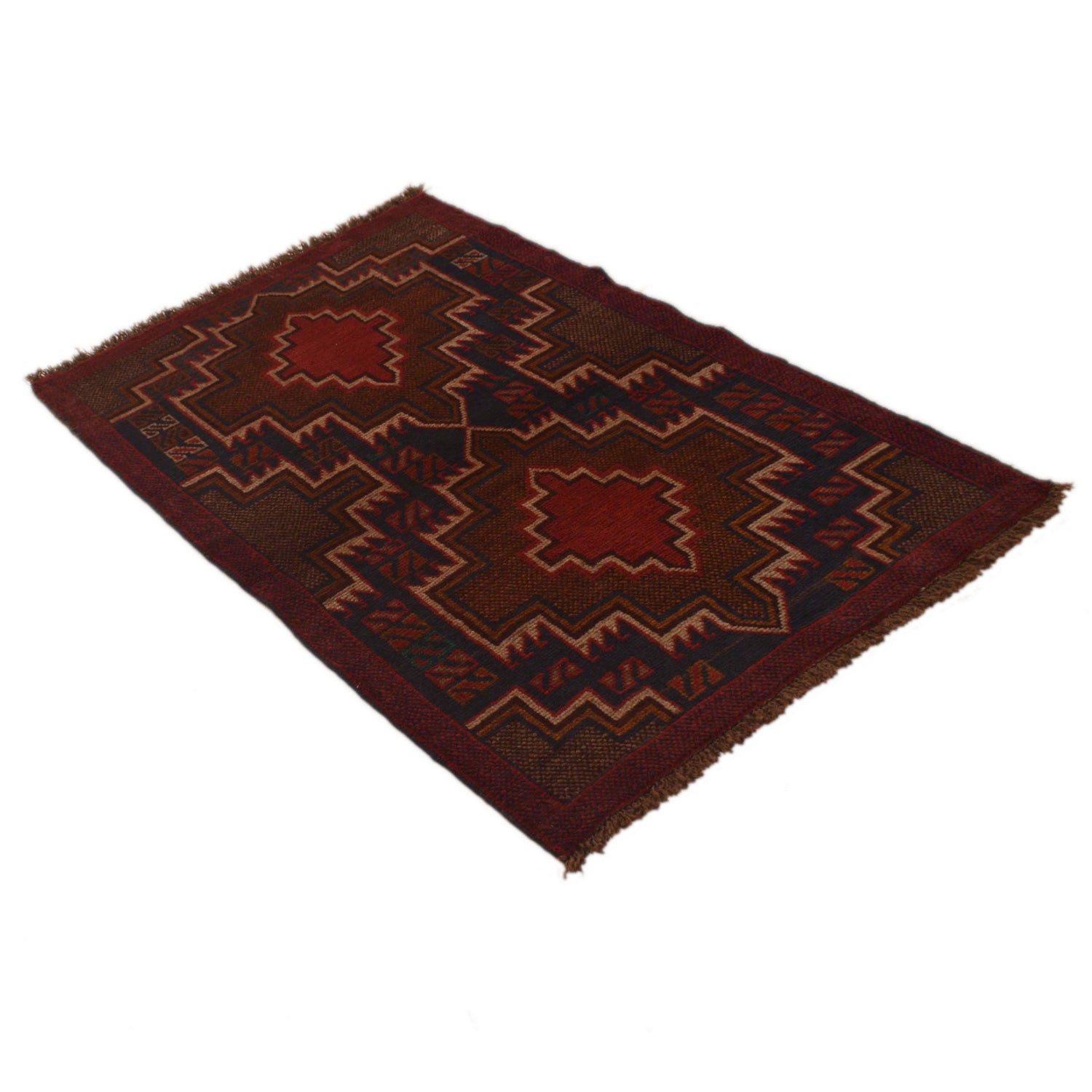 Baluchi Rug Handmade Multi Geometric 3x5 ft