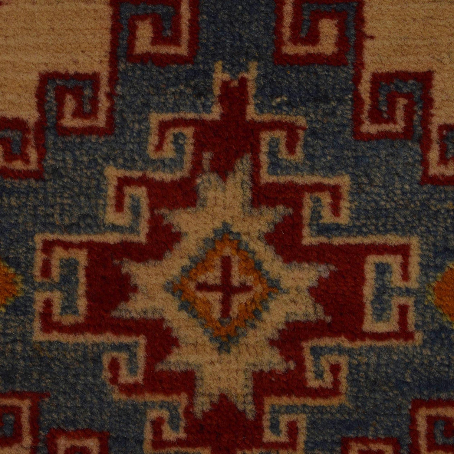Kazak Rug Handmade Beige Medallion 2x4 ft
