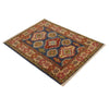 Kazak Rug Handmade Blue Medallion 3x5 ft