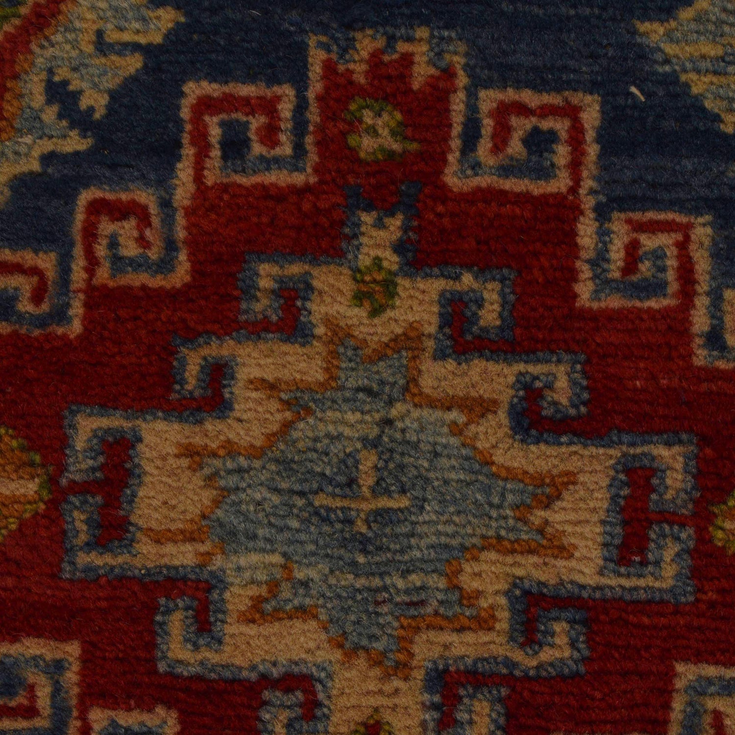 Kazak Rug Handmade Blue Medallion 3x5 ft