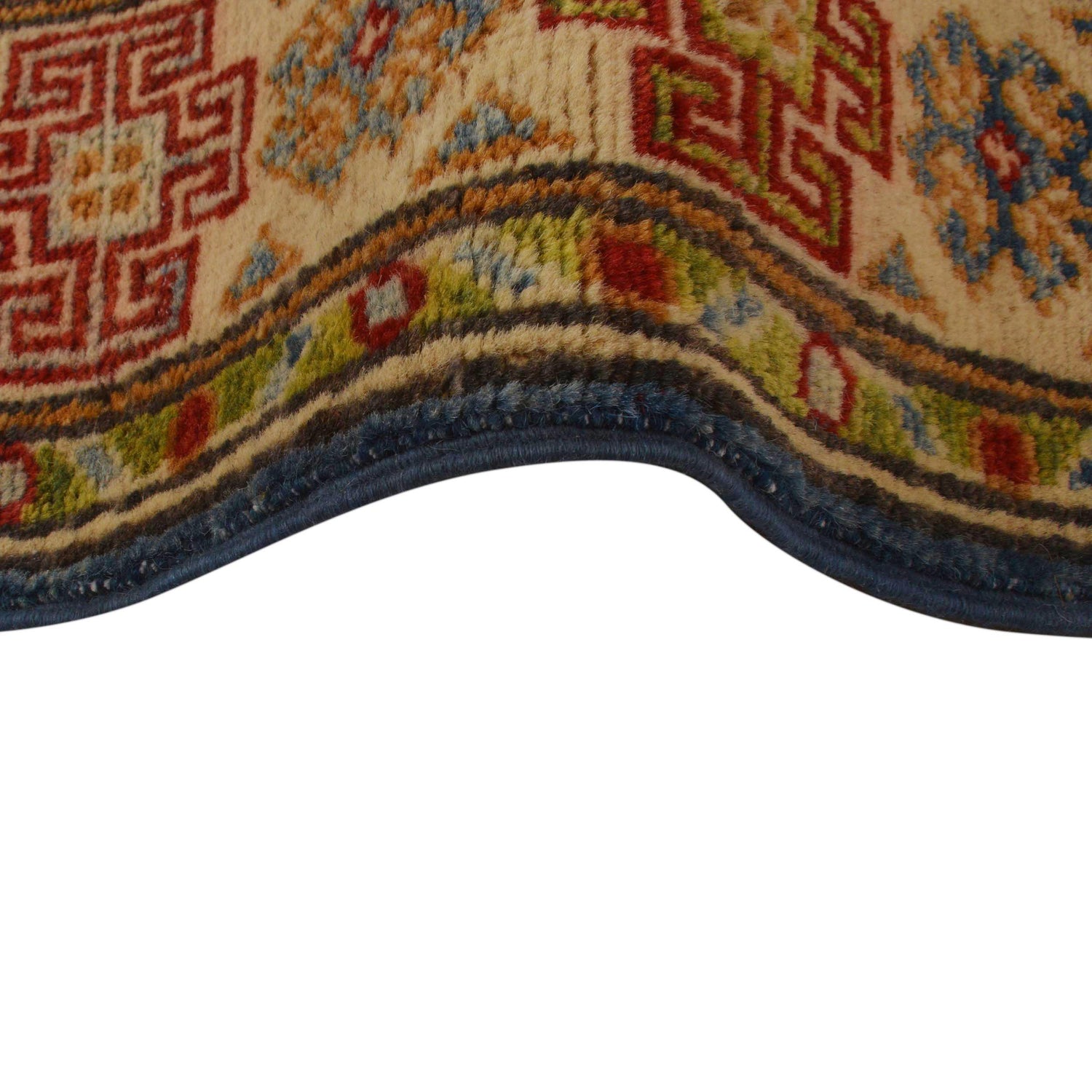 Kazak Rug Handmade Blue Medallion 3x5 ft