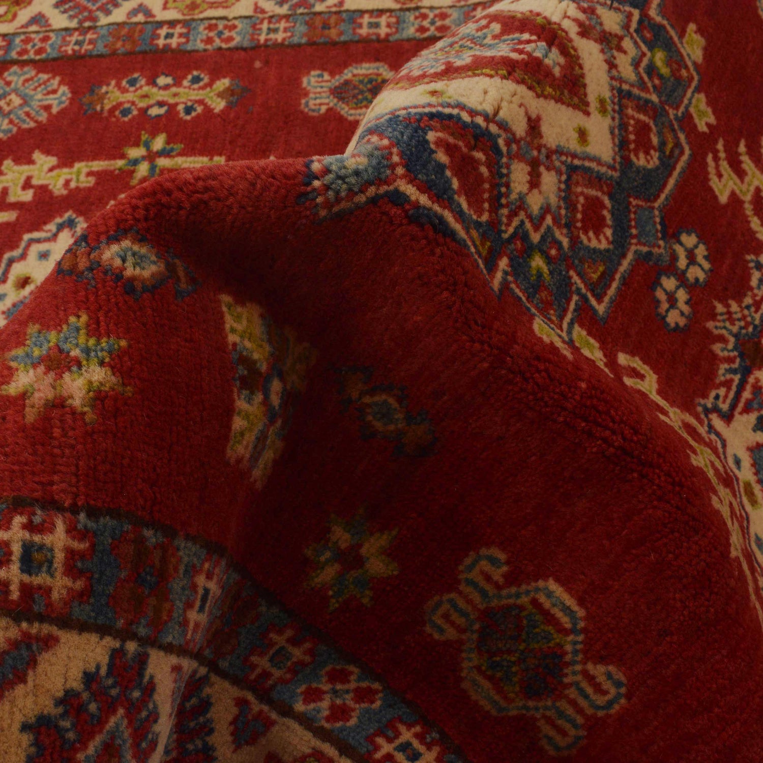 Kazak Rug Handmade Red Medallion 3x5 ft