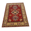 Kazak Rug Handmade Red Medallion 2x4 ft
