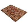 Kazak Rug Handmade Red Medallion 2x4 ft