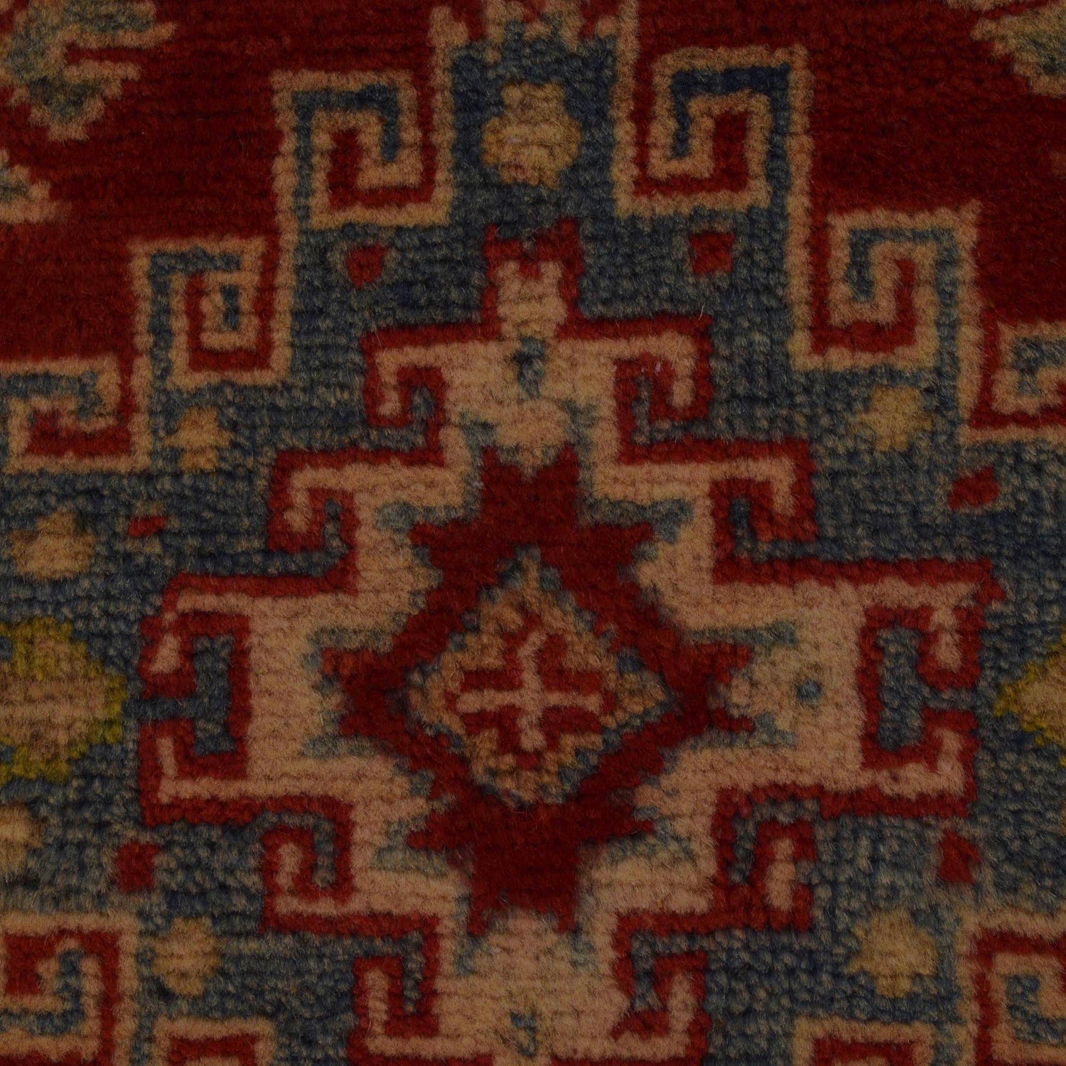 Kazak Rug Handmade Red Medallion 2x4 ft