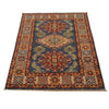 Kazak Rug Handmade Blue Medallion 2x4 ft