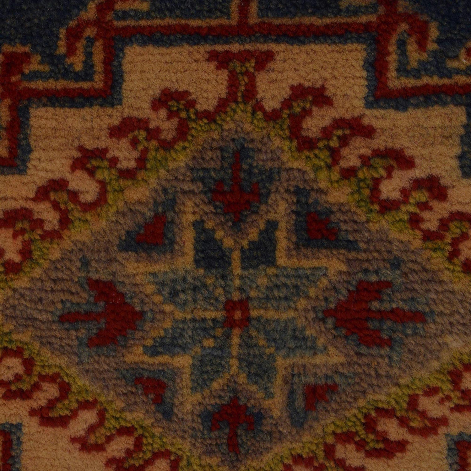 Kazak Rug Handmade Blue Medallion 2x4 ft