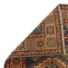 Kazak Rug Handmade Blue Medallion 2x4 ft