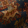 Kazak Rug Handmade Blue Medallion 2x4 ft