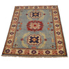 Kazak Rug Handmade Blue Medallion 2x4 ft