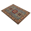 Kazak Rug Handmade Blue Medallion 2x4 ft
