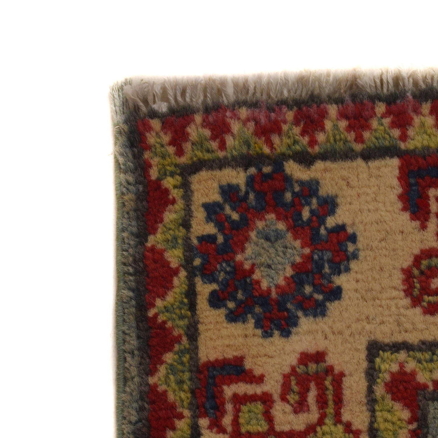 Kazak Rug Handmade Blue Medallion 2x4 ft