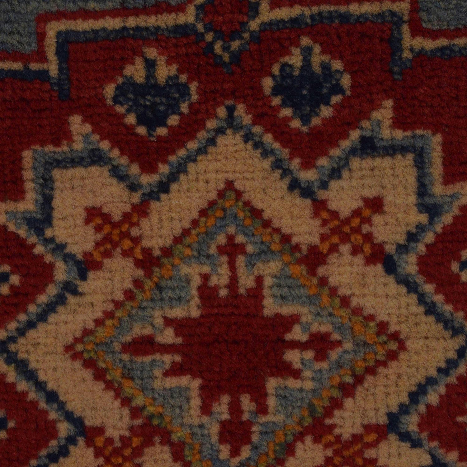 Kazak Rug Handmade Blue Medallion 2x4 ft