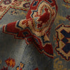 Kazak Rug Handmade Blue Medallion 2x4 ft
