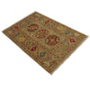 Waziri Area Rug Handmade Multi Medallion 2x4 ft