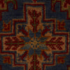 Kazak Rug Handmade Blue Medallion 2x4 ft