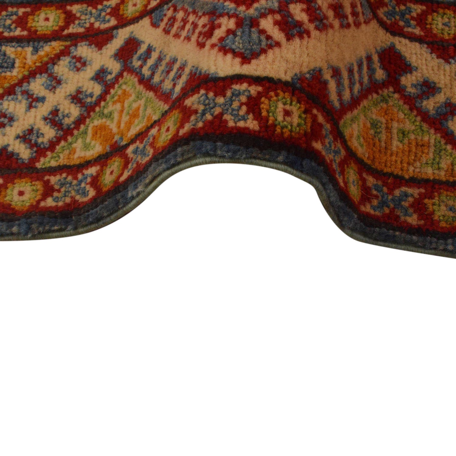 Kazak Rug Handmade Blue Medallion 2x4 ft