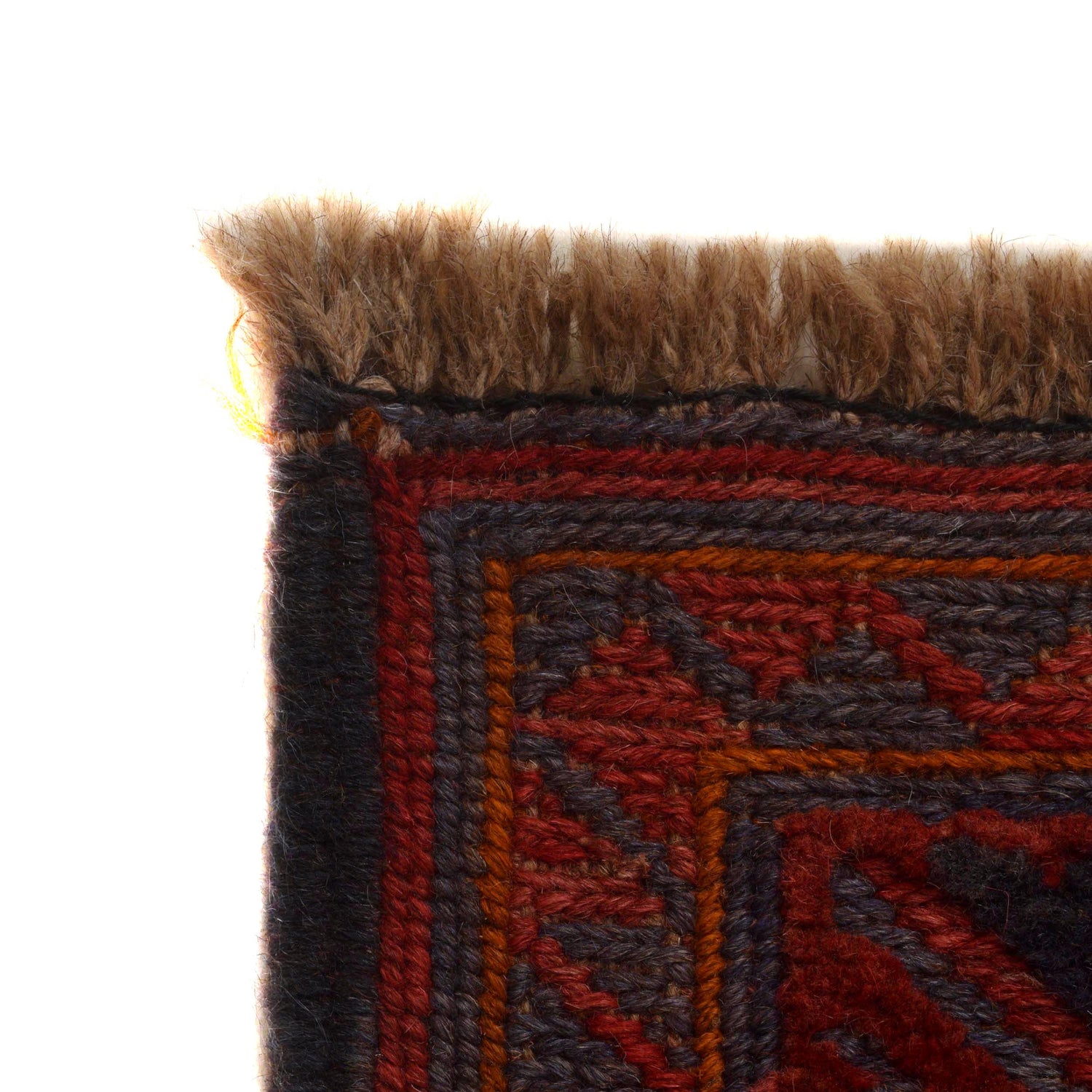 Mashwani Runner Rug Handmade Deep Red Geometric 6x9 ft
