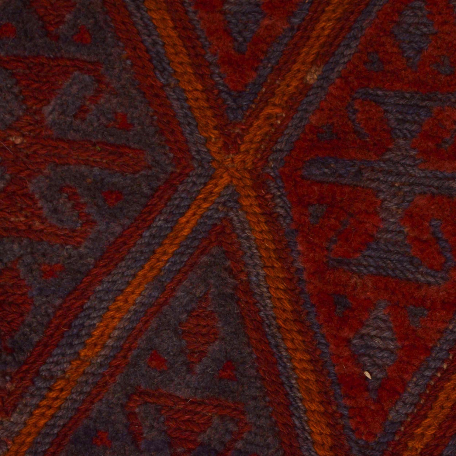 Mashwani Runner Rug Handmade Deep Red Geometric 6x9 ft