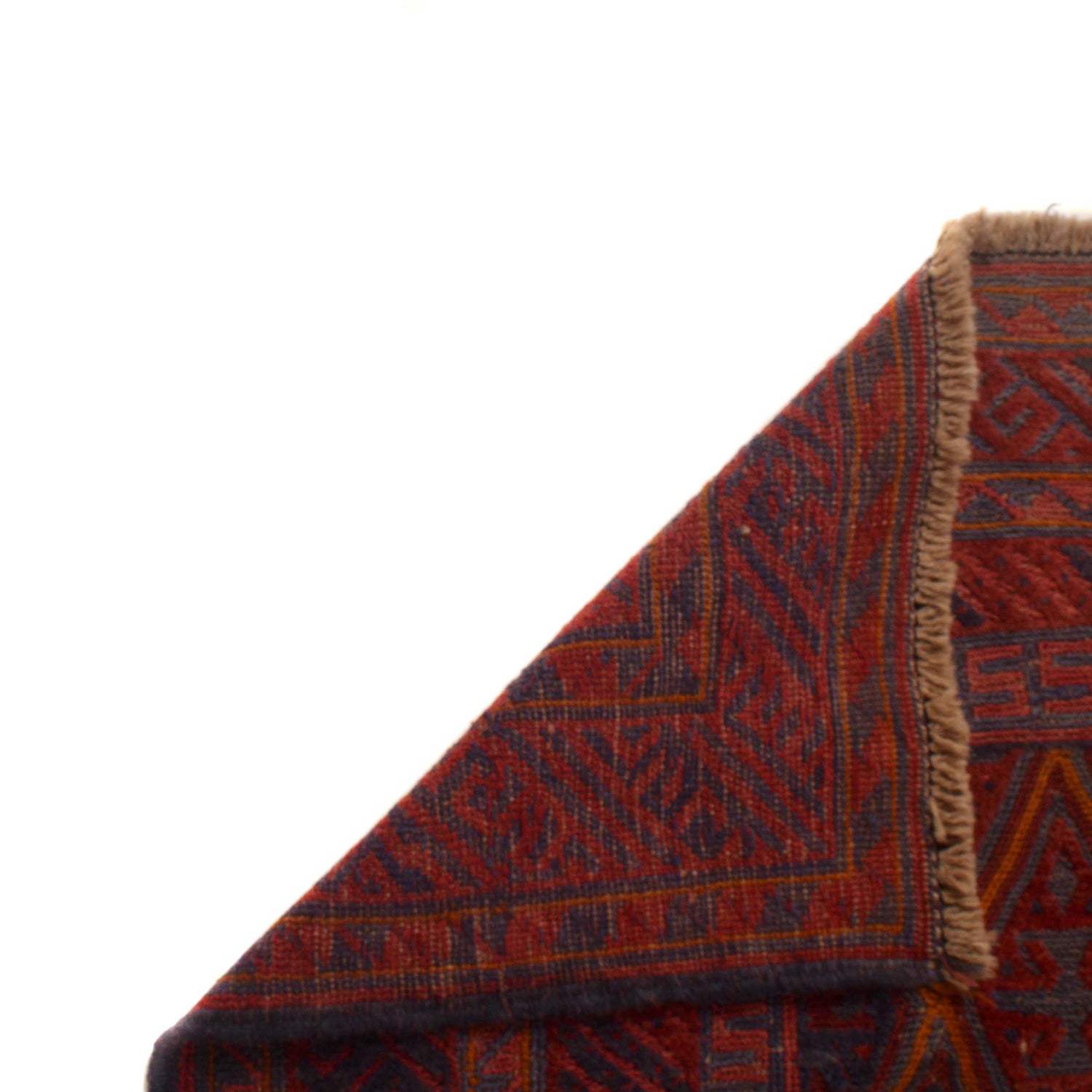 Mashwani Runner Rug Handmade Deep Red Geometric 6x9 ft