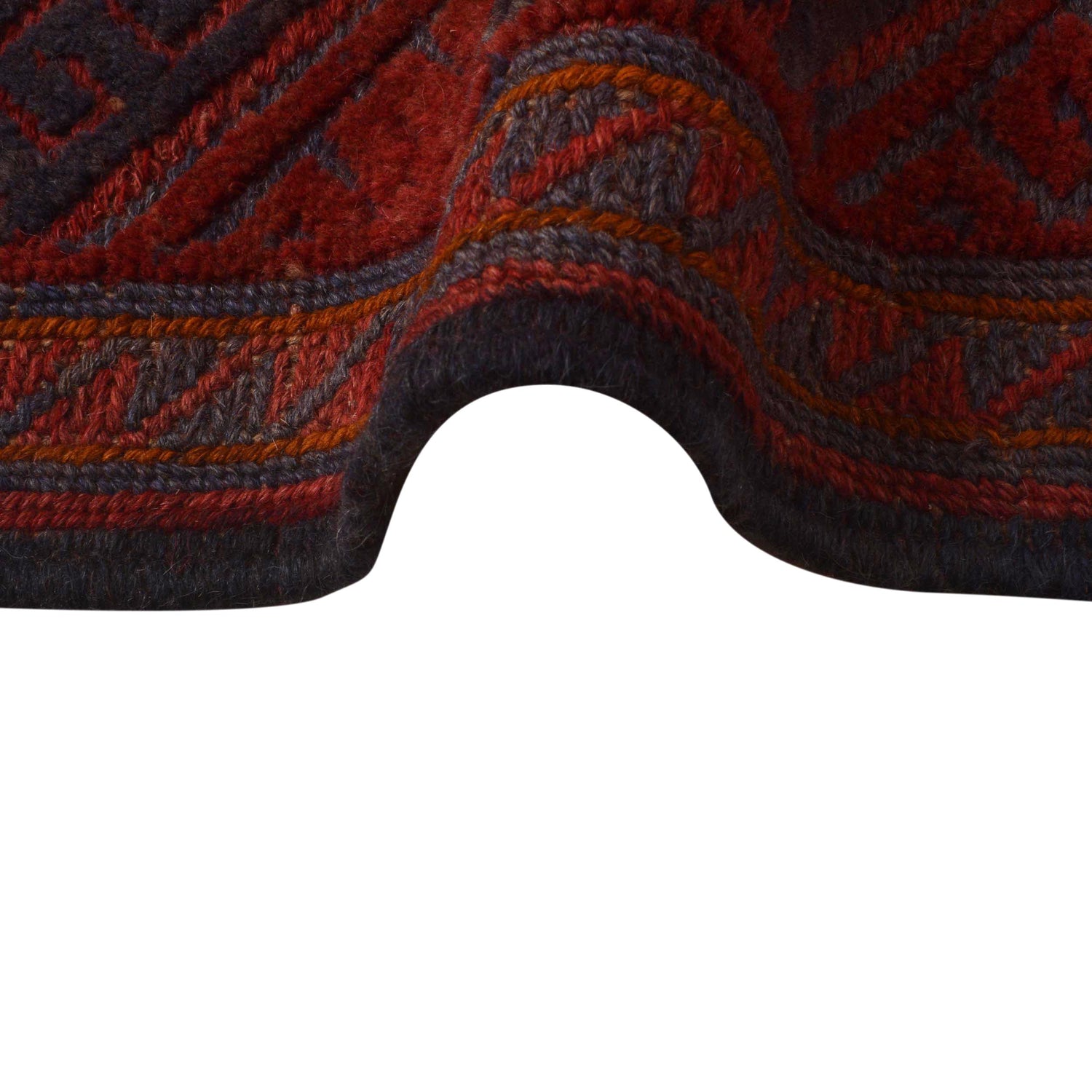 Mashwani Runner Rug Handmade Deep Red Geometric 6x9 ft