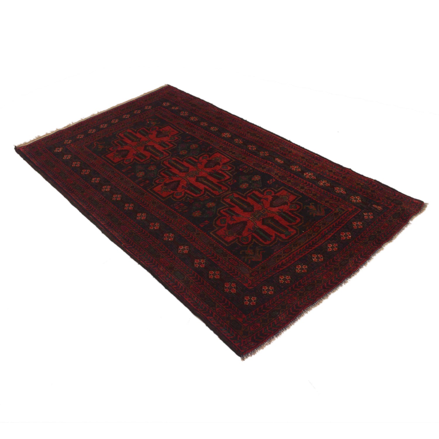 Baluchi Rug Handmade Multi Geometric 4x6 ft