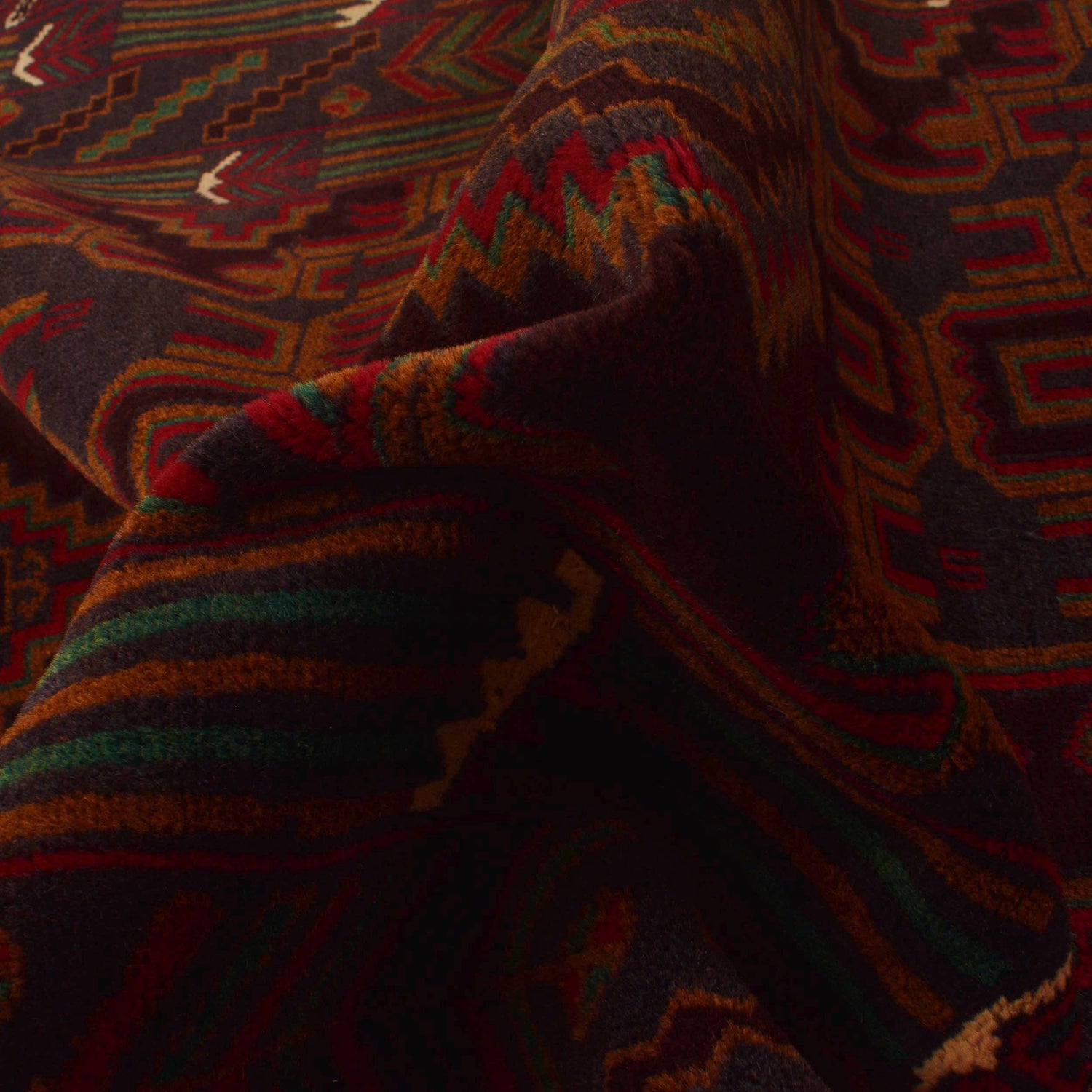 Baluchi Rug Handmade Multi Geometric 4x6 ft