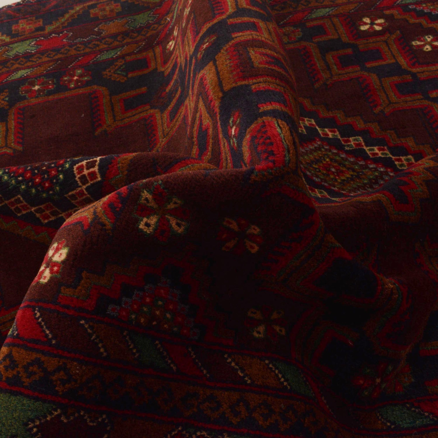 Baluchi Rug Handmade Multi Geometric 4x6 ft