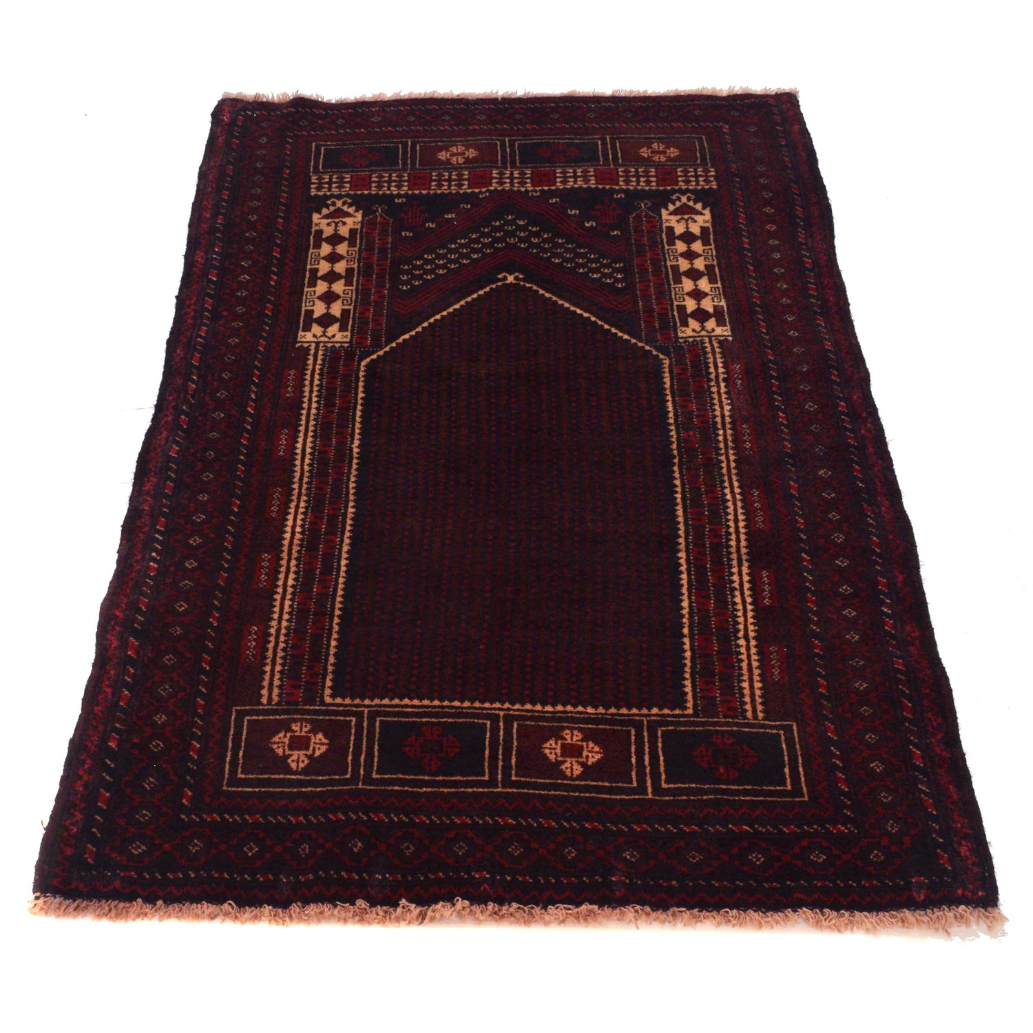 Baluchi Rug Handmade Multi Prayer Design 3x5 ft