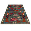 War Area Rug Handmade Green Tank + Helicopter + Riffle 4x6