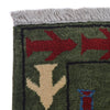 War Area Rug Handmade Green Tank + Helicopter + Riffle 4x6