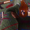 War Area Rug Handmade Green Tank + Helicopter + Riffle 4x6