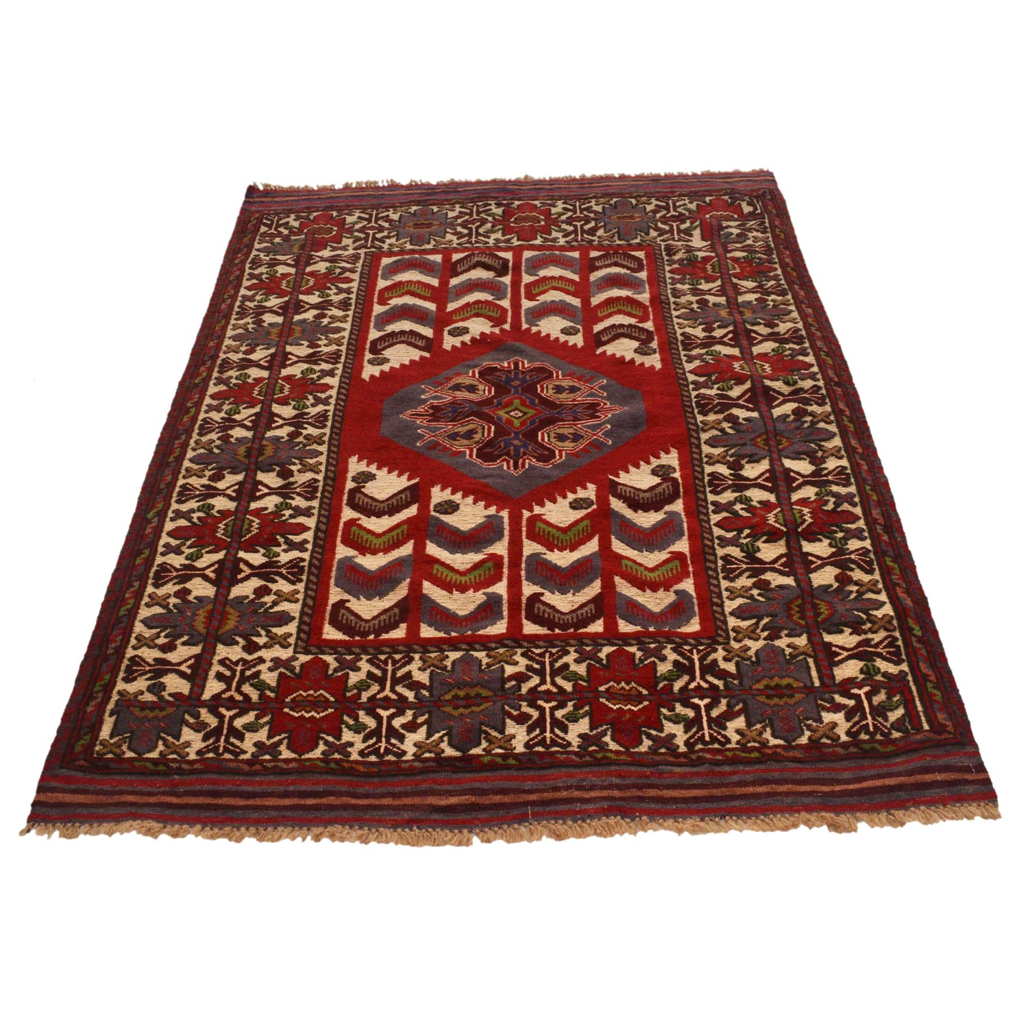 Barjasta Area Rug Handmade Multi Floral 4x6 ft