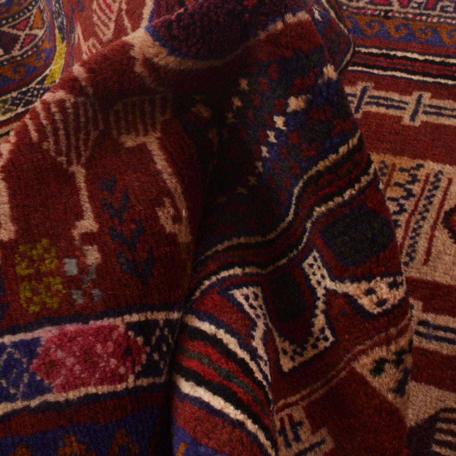 Baluchi Rug Handmade Multi Prayer Design 2x4 ft