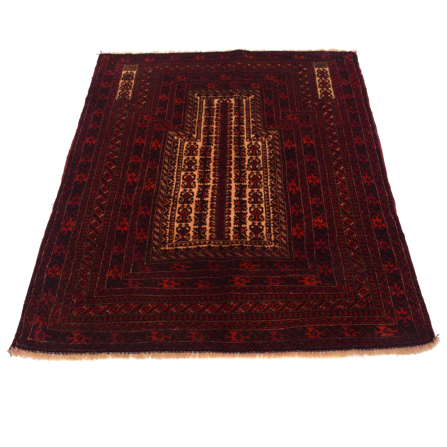 Baluchi Rug Handmade Multi Prayer Design 3x5 ft